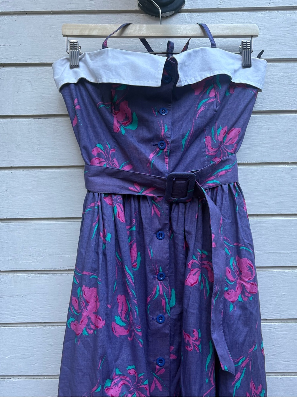 Laura Ashley Floral Midi Dress in Purple - Picture 2 of 6